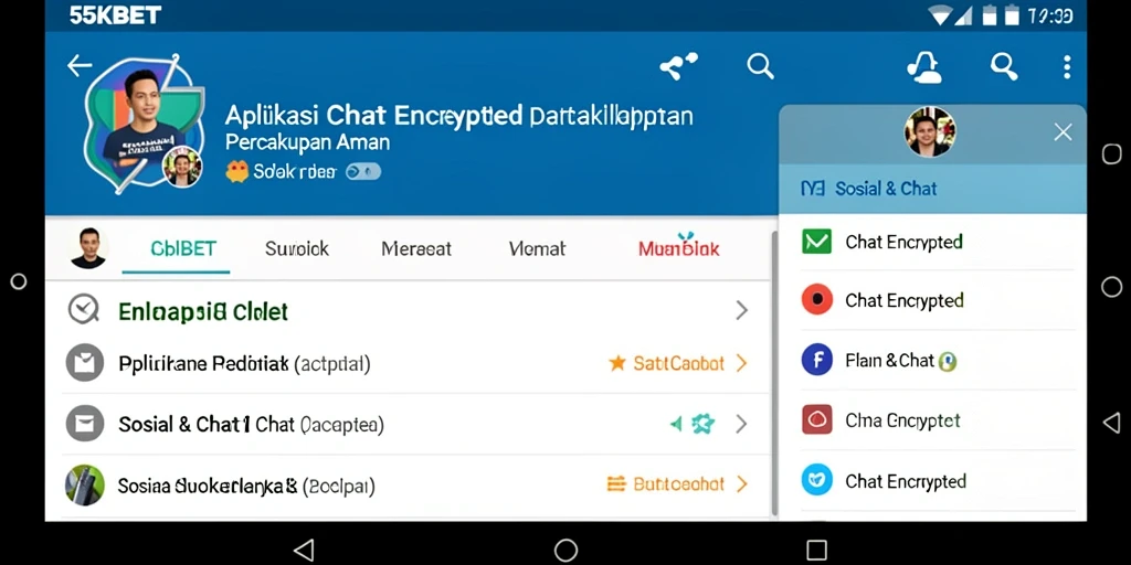 Tampilan antarmuka aplikasi 55KBET yang ramah pengguna saat chatting.