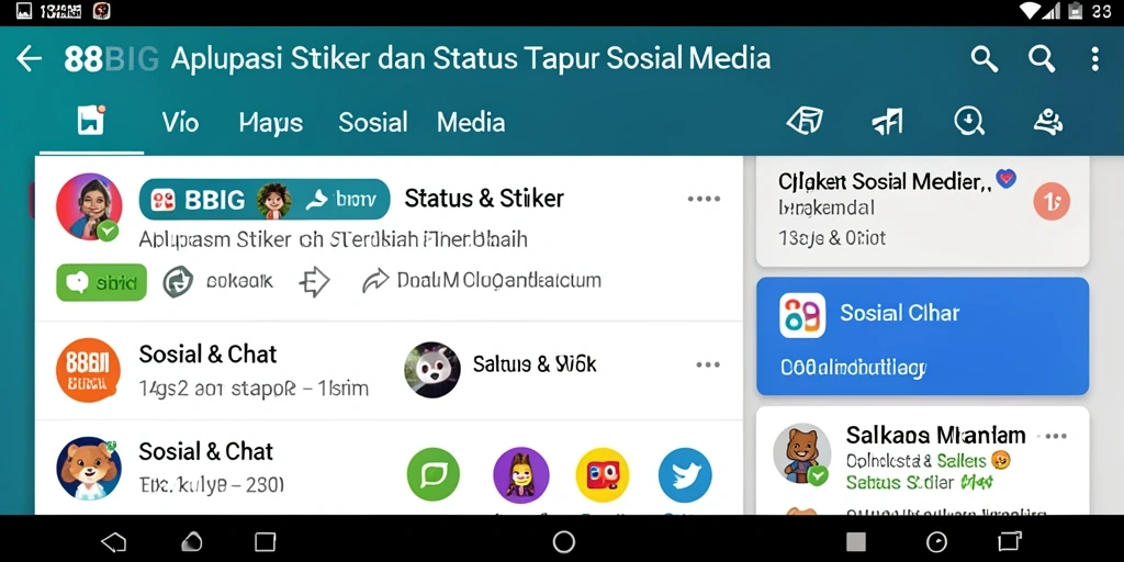 Tampilan antarmuka 88BIG untuk stiker dan status yang menarik.