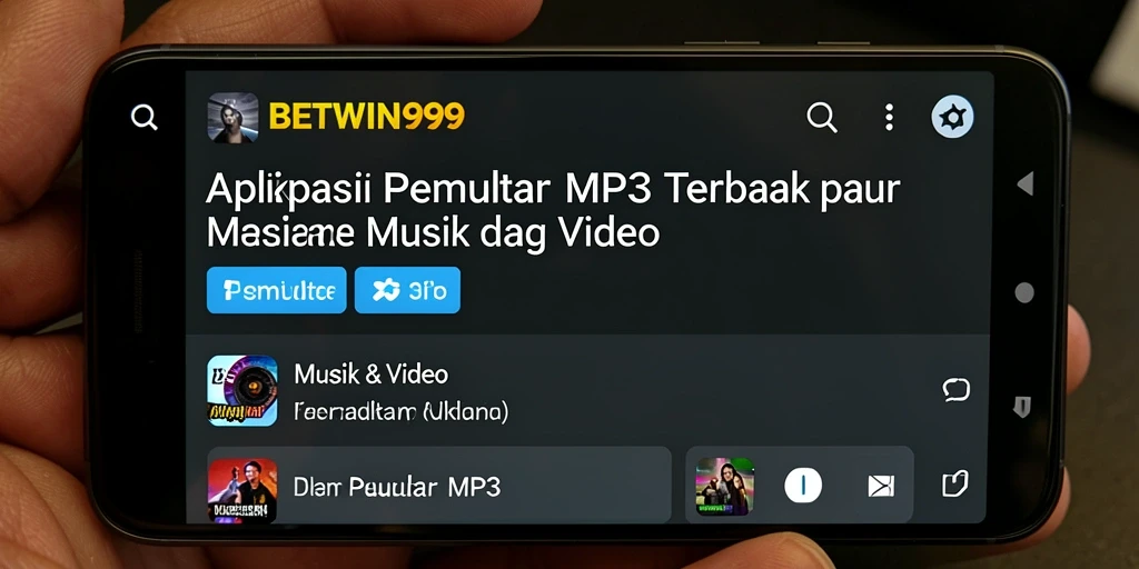 Antarmuka BETWIN999 dengan fungsi Pemutar MP3 yang intuitif.