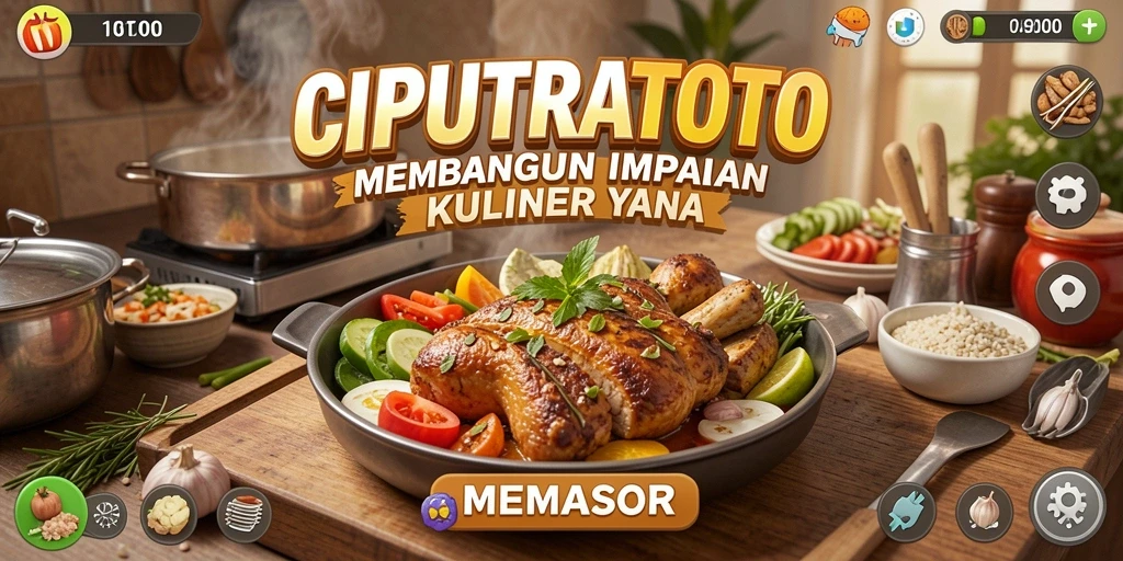 Tampilan antarmuka game Memasak CIPUTRATOTO saat bermain.