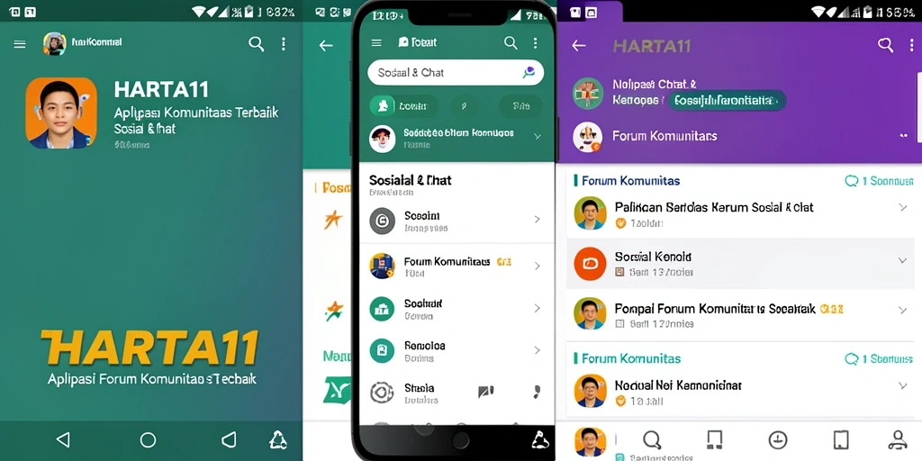 Antarmuka utama HARTA11 menampilkan forum komunitas yang dinamis dan interaktif.