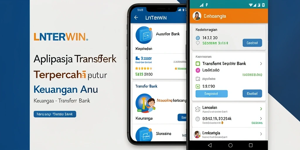 Antarmuka sederhana dan intuitif aplikasi Transfer Bank LNTERWIN.