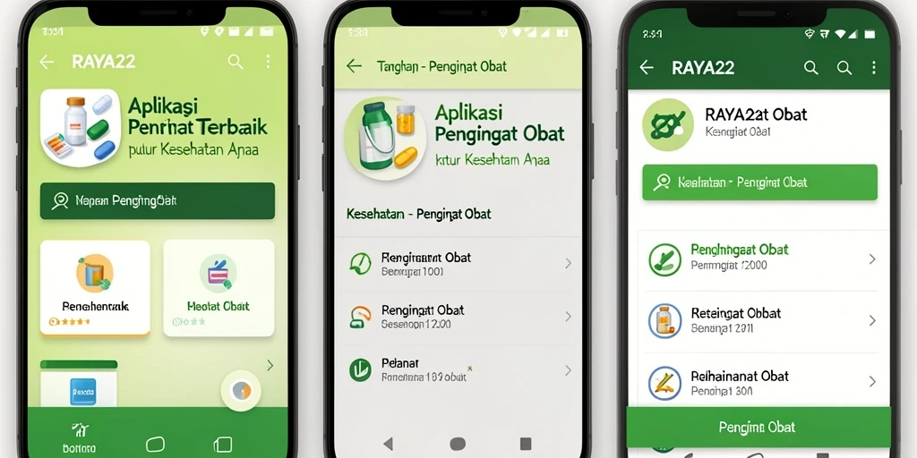 Antarmuka RAYA22 yang sederhana dan efektif untuk pengingat obat.