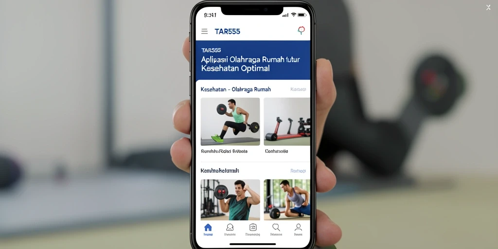 Antarmuka TAR555 menampilkan beragam pilihan latihan olahraga rumah.